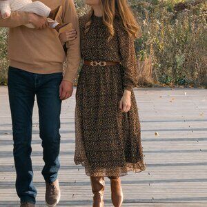Madewell Georgette Smocked-Neck Midi Dress